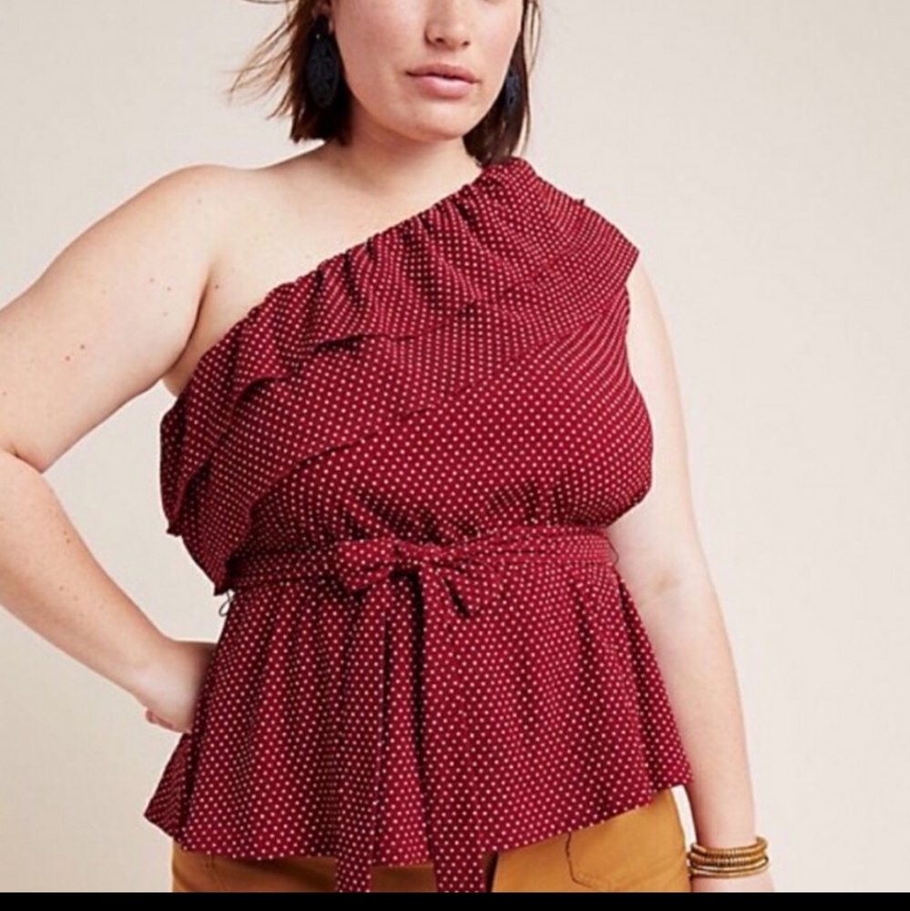 Anthropologie Maeve One Shoulder Top Size 1X